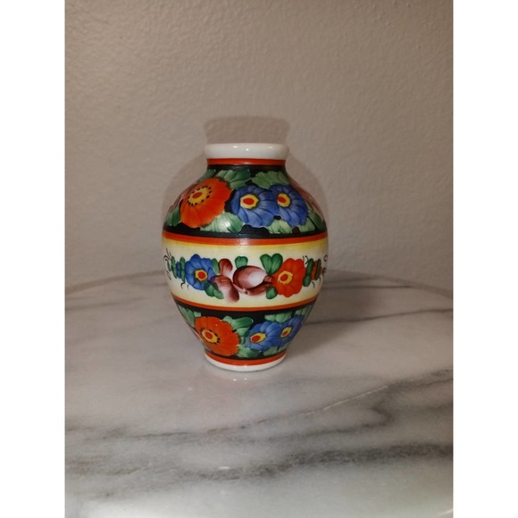 Vase Ceramic Hand Painted by Artist Signed 3 inch - Picture 6 of 6